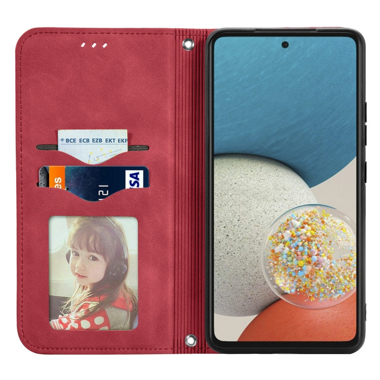 For Samsung Galaxy A73 5G Retro Skin Feel Magnetic Horizontal Flip Leather Phone Case