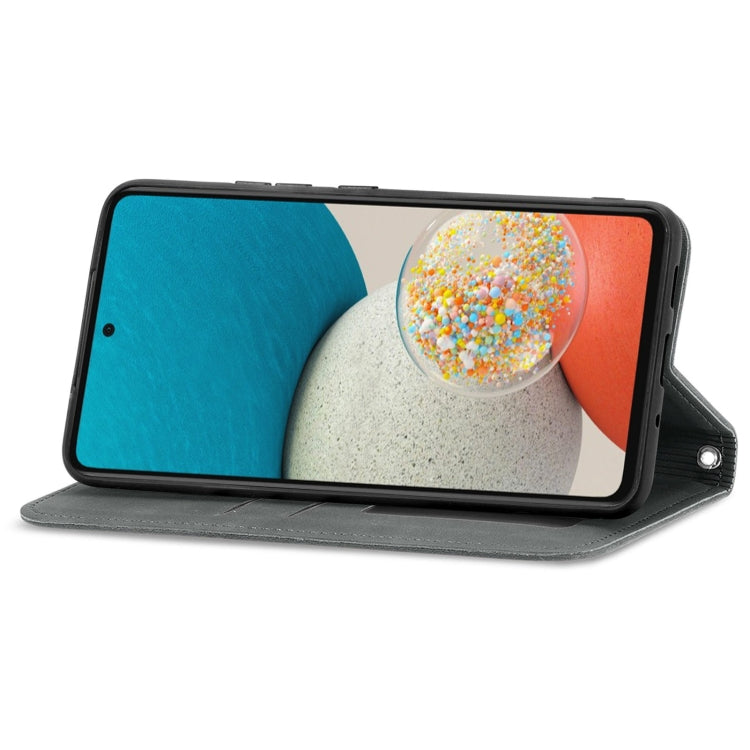 For Samsung Galaxy A73 5G Retro Skin Feel Magnetic Horizontal Flip Leather Phone Case