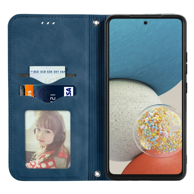 For Samsung Galaxy A73 5G Retro Skin Feel Magnetic Horizontal Flip Leather Phone Case