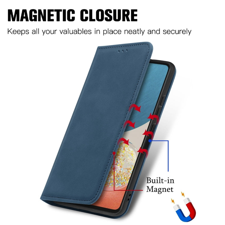 For Samsung Galaxy A73 5G Retro Skin Feel Magnetic Horizontal Flip Leather Phone Case