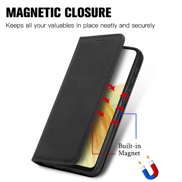 For Samsung Galaxy A13 4G Retro Skin Feel Magnetic Horizontal Flip Leather Phone Case