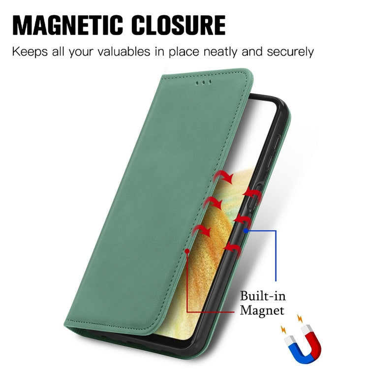 For Samsung Galaxy A13 4G Retro Skin Feel Magnetic Horizontal Flip Leather Phone Case