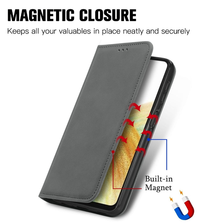 For Samsung Galaxy A13 4G Retro Skin Feel Magnetic Horizontal Flip Leather Phone Case