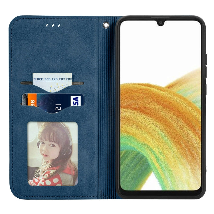 For Samsung Galaxy A13 4G Retro Skin Feel Magnetic Horizontal Flip Leather Phone Case