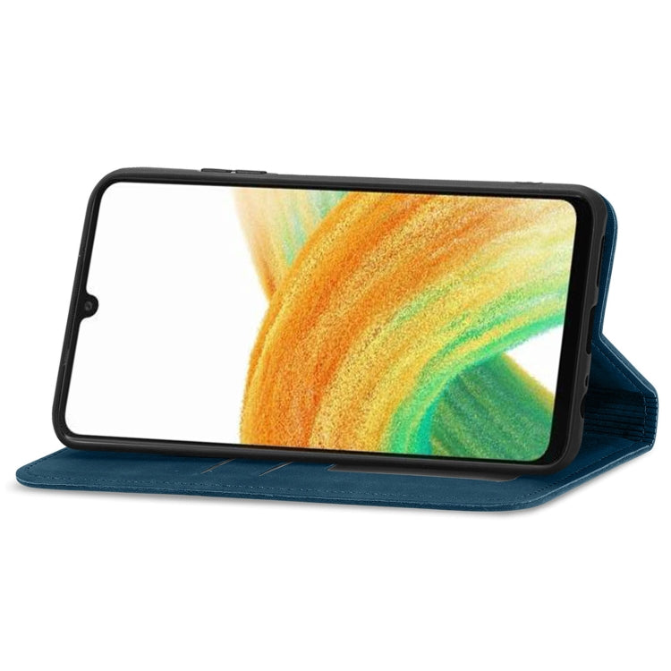 For Samsung Galaxy A13 4G Retro Skin Feel Magnetic Horizontal Flip Leather Phone Case