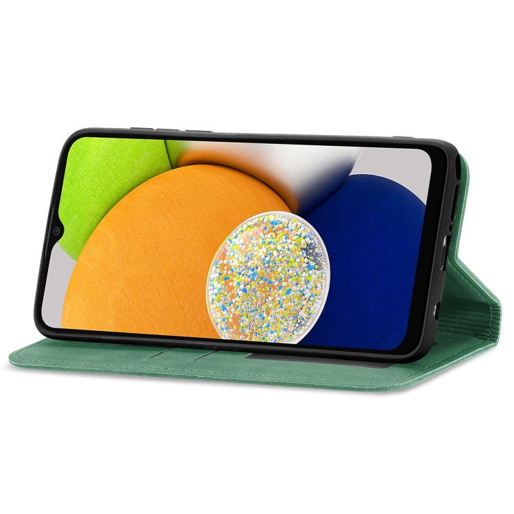 For Samsung Galaxy A03 EU 166mm Retro Skin Feel Magnetic Horizontal Flip Leather Phone Case