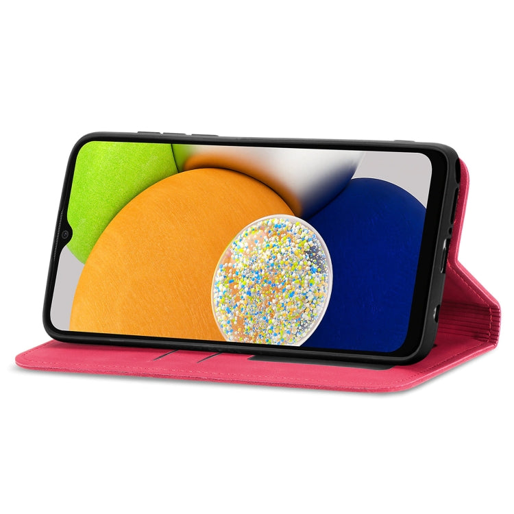 For Samsung Galaxy A03 EU 166mm Retro Skin Feel Magnetic Horizontal Flip Leather Phone Case