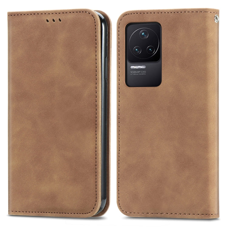 For Xiaomi Redmi K50 Pro Retro Skin Feel Magnetic Flip Leather Phone Case