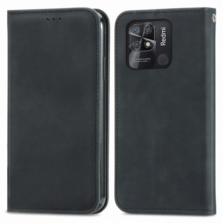 For Xiaomi Redmi 10C Retro Skin Feel Magnetic Flip Leather Phone Case