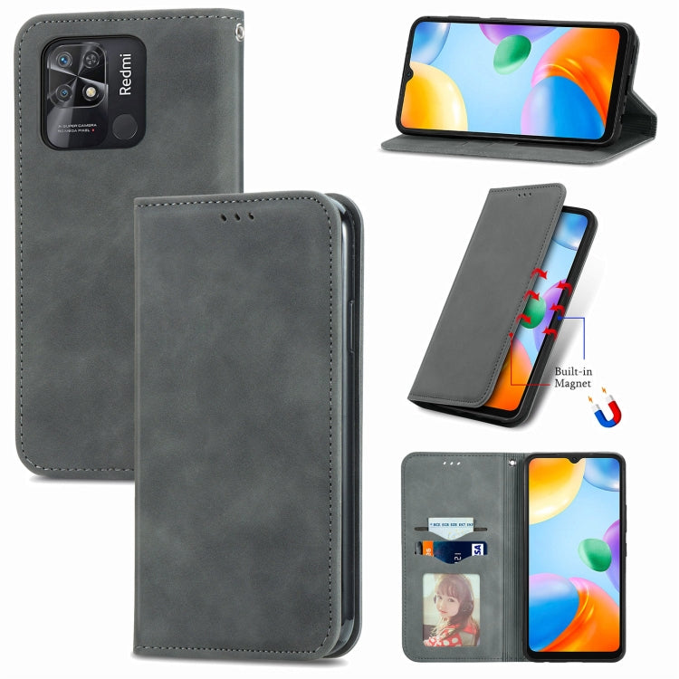 For Xiaomi Redmi 10C Retro Skin Feel Magnetic Flip Leather Phone Case