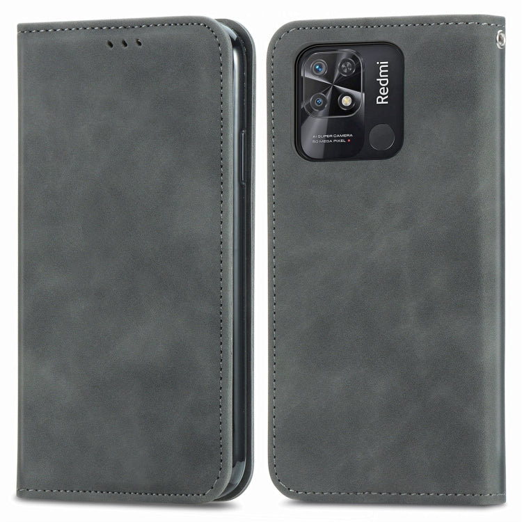 For Xiaomi Redmi 10C Retro Skin Feel Magnetic Flip Leather Phone Case
