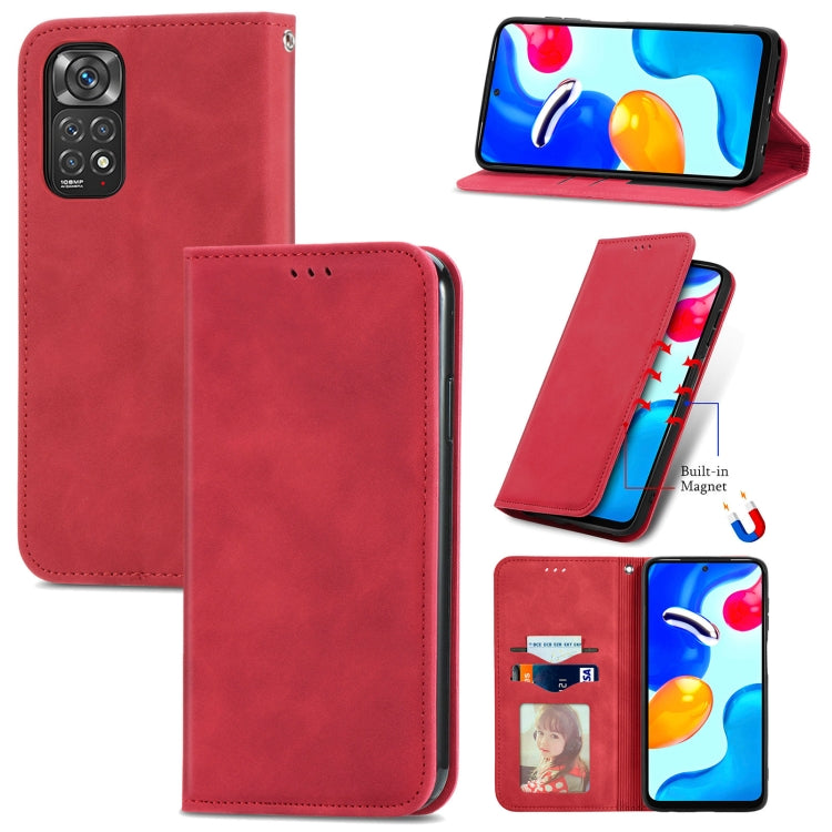 For Xiaomi Redmi Note 11S Retro Skin Feel Magnetic Flip Leather Phone Case