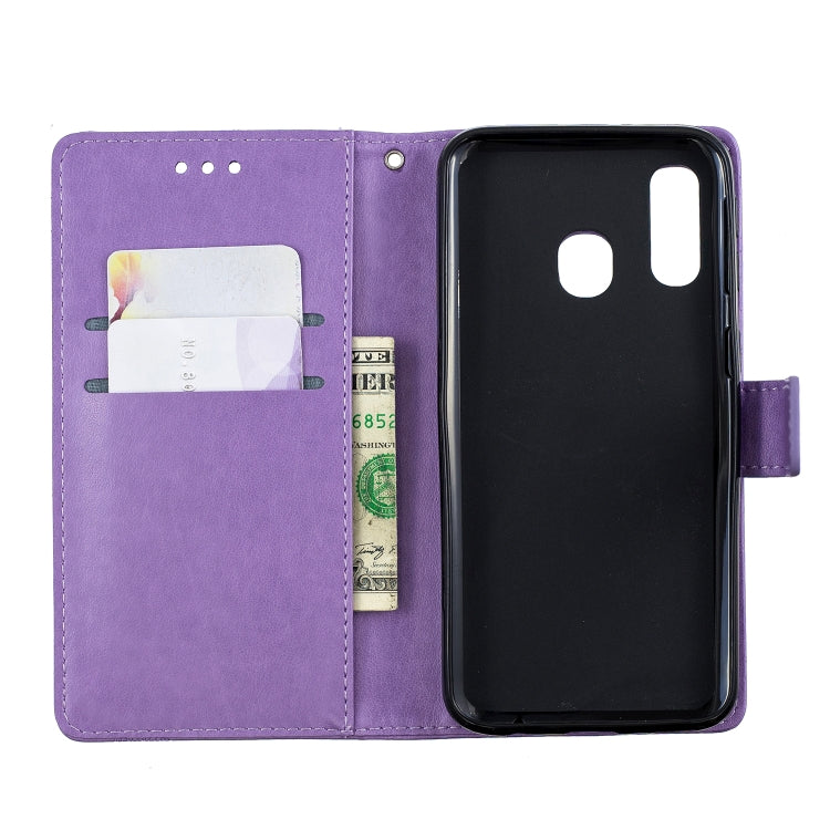 Diamond Encrusted Butterflies Love Flowers Pattern Horizontal Flip Leather Case for Samsung Galaxy A40 , with Holder & Card Slots & Wallet & Lanyard