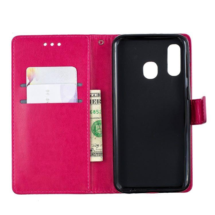 Diamond Encrusted Butterflies Love Flowers Pattern Horizontal Flip Leather Case for Samsung Galaxy A40 , with Holder & Card Slots & Wallet & Lanyard