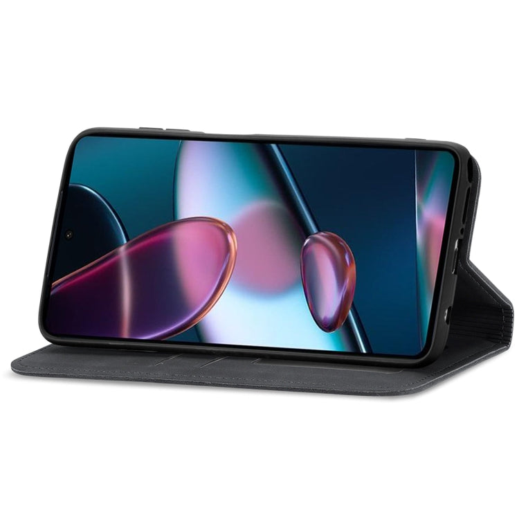 For Motorola Edge X30 Retro Skin Feel Magnetic Horizontal Flip Leather Phone Case