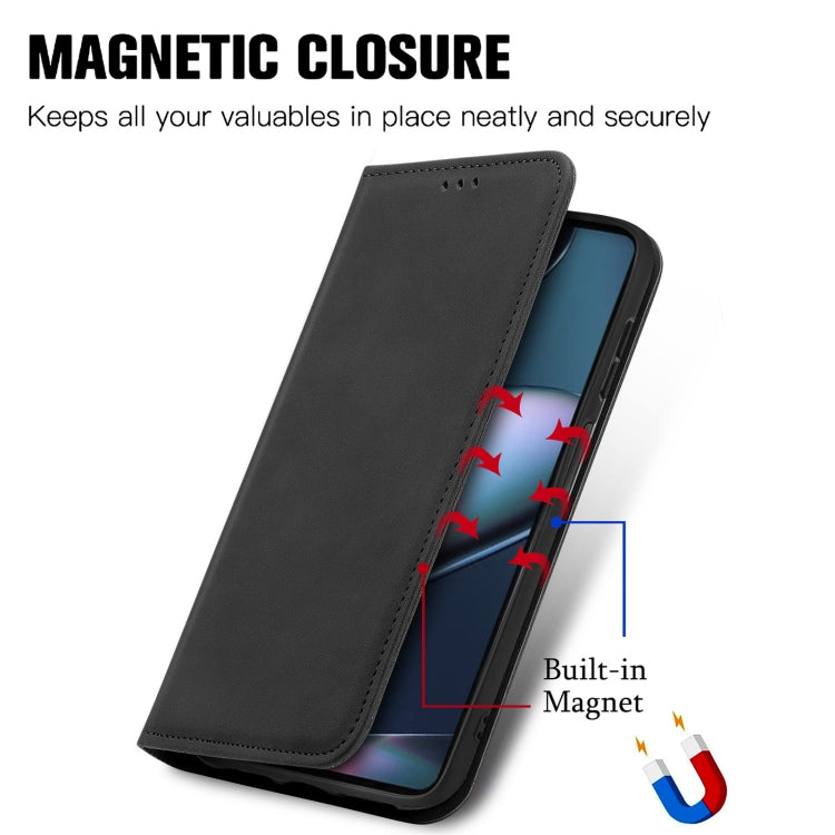 For Motorola Edge X30 Retro Skin Feel Magnetic Horizontal Flip Leather Phone Case