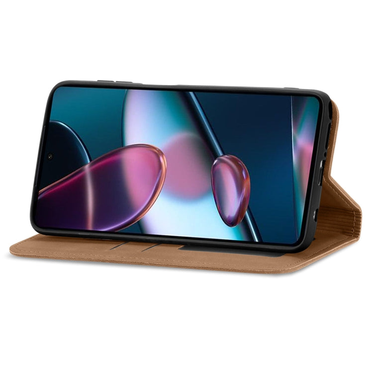 For Motorola Edge X30 Retro Skin Feel Magnetic Horizontal Flip Leather Phone Case