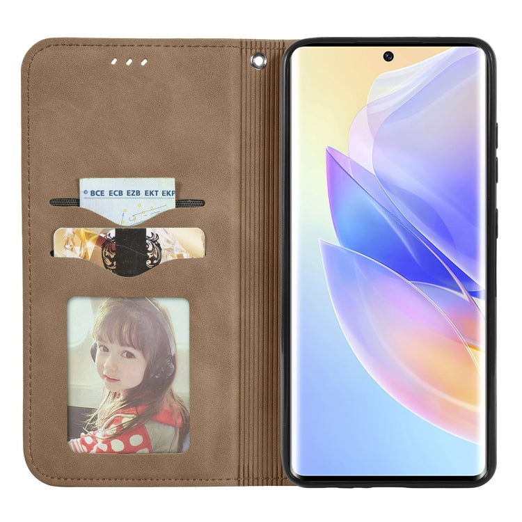 For Honor 60 SE Retro Skin Feel Magnetic Horizontal Flip Leather Phone Case