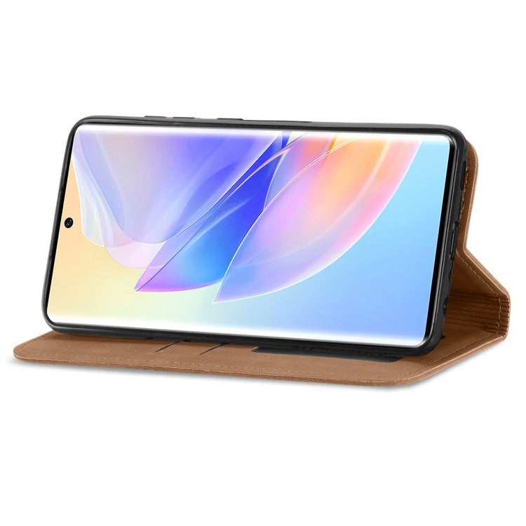 For Honor 60 SE Retro Skin Feel Magnetic Horizontal Flip Leather Phone Case