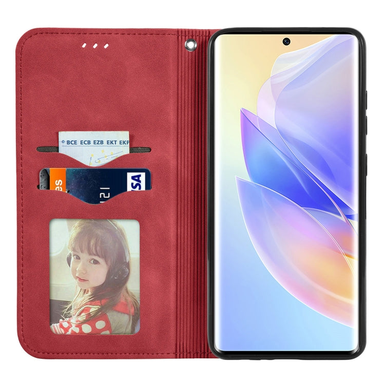 For Honor 60 SE Retro Skin Feel Magnetic Horizontal Flip Leather Phone Case