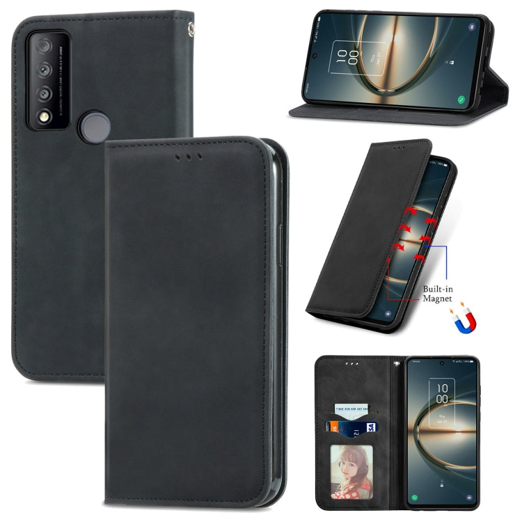 For TCL 30 V 5G Retro Skin Feel Magnetic Horizontal Flip Leather Phone Case