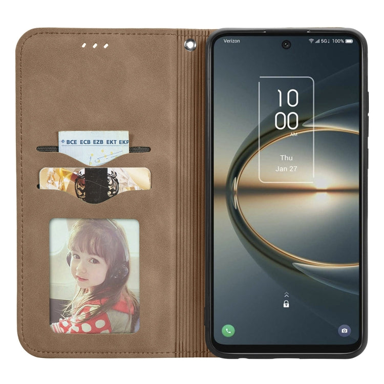 For TCL 30 V 5G Retro Skin Feel Magnetic Horizontal Flip Leather Phone Case
