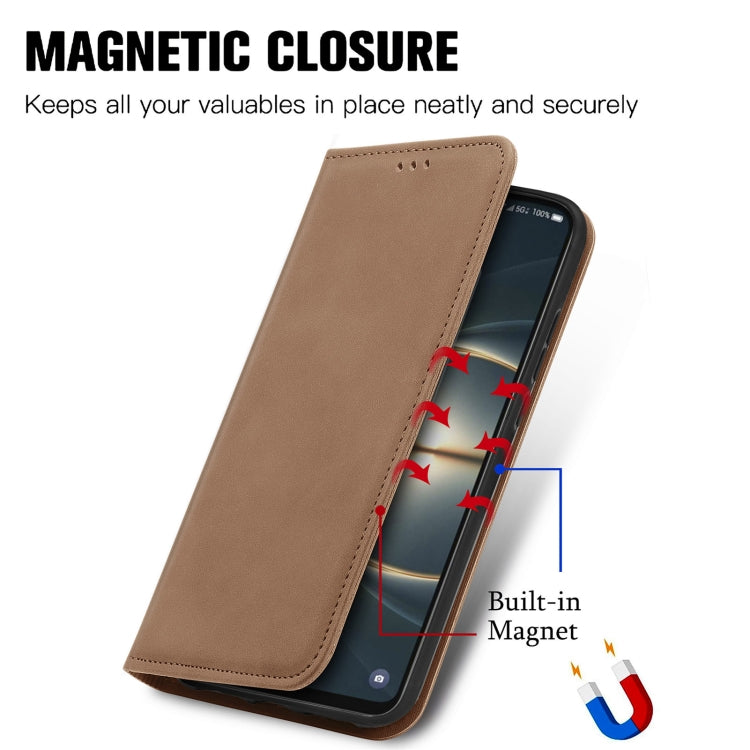 For TCL 30 V 5G Retro Skin Feel Magnetic Horizontal Flip Leather Phone Case