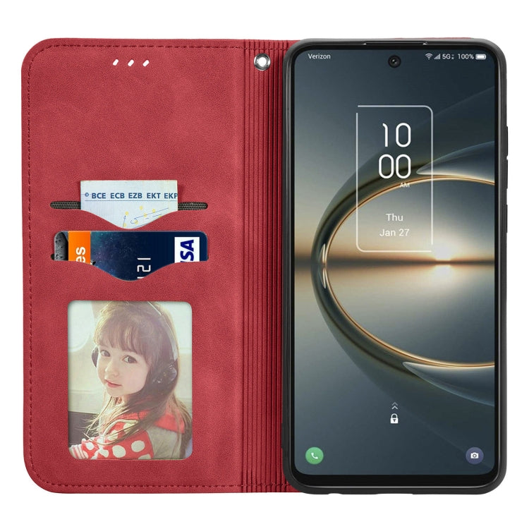 For TCL 30 V 5G Retro Skin Feel Magnetic Horizontal Flip Leather Phone Case