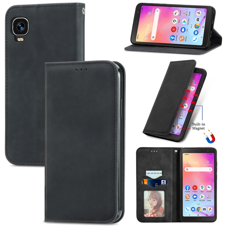 For TCL A509DL / A3 Retro Skin Feel Magnetic Horizontal Flip Leather Phone Case