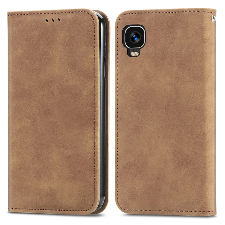 For TCL A509DL / A3 Retro Skin Feel Magnetic Horizontal Flip Leather Phone Case