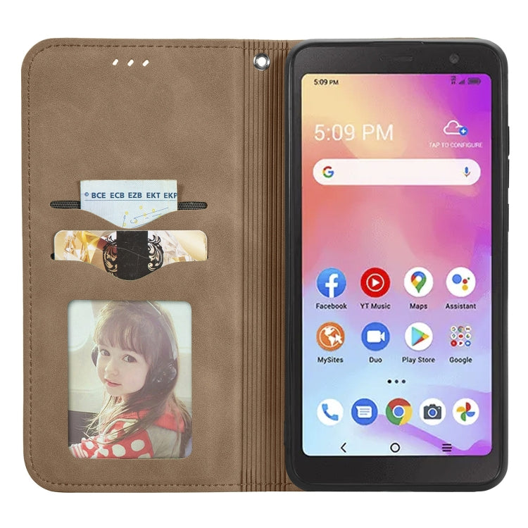 For TCL A509DL / A3 Retro Skin Feel Magnetic Horizontal Flip Leather Phone Case