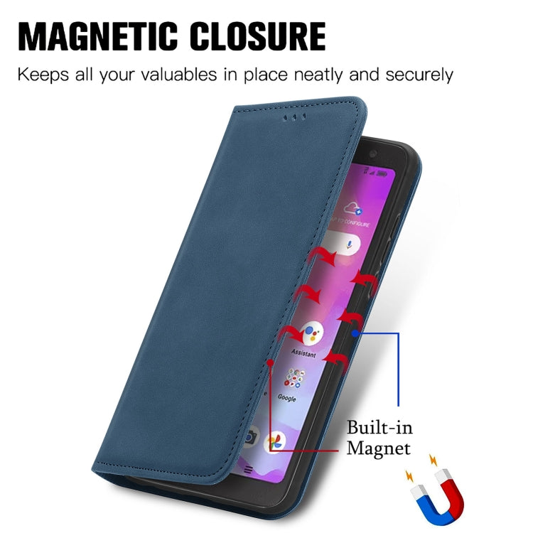 For TCL A509DL / A3 Retro Skin Feel Magnetic Horizontal Flip Leather Phone Case