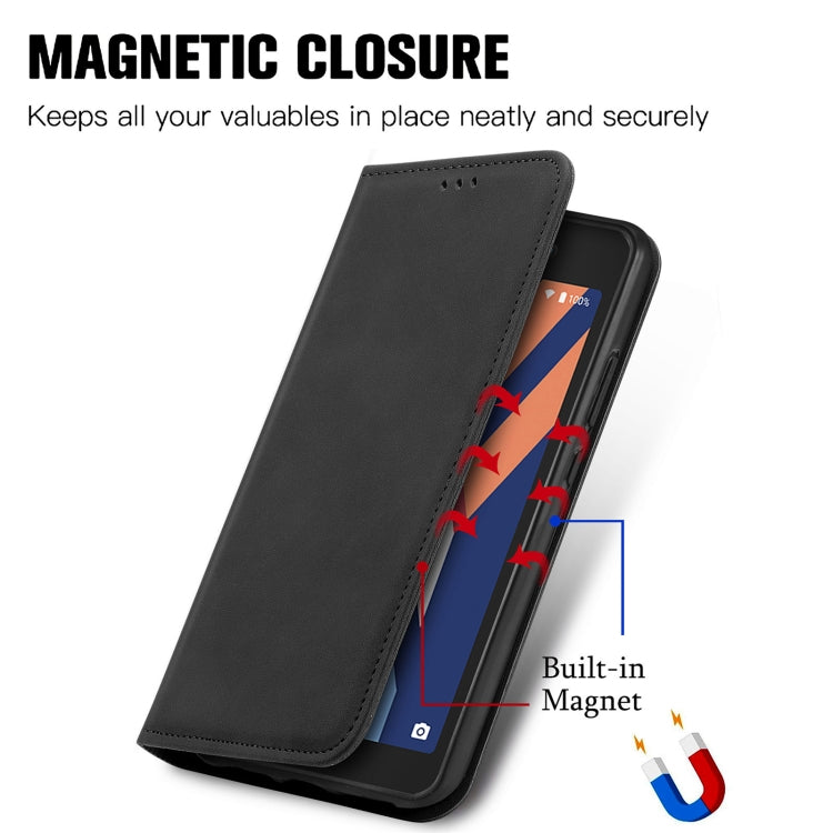 For Wiko Y52 Retro Skin Feel Magnetic Horizontal Flip Leather Phone Case
