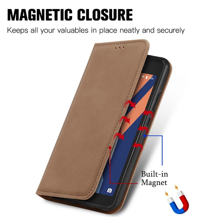 For Wiko Y52 Retro Skin Feel Magnetic Horizontal Flip Leather Phone Case