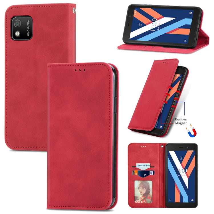For Wiko Y52 Retro Skin Feel Magnetic Horizontal Flip Leather Phone Case