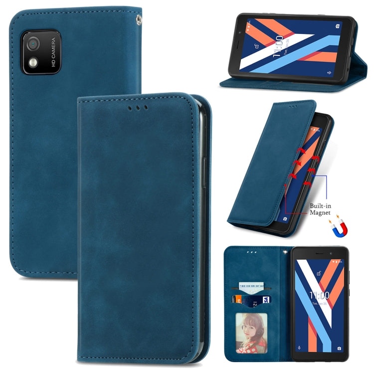 For Wiko Y52 Retro Skin Feel Magnetic Horizontal Flip Leather Phone Case