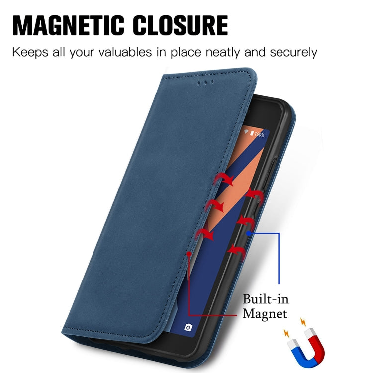 For Wiko Y52 Retro Skin Feel Magnetic Horizontal Flip Leather Phone Case