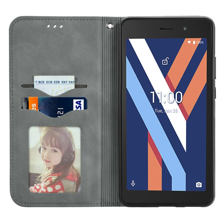 For Wiko Y52 Retro Skin Feel Magnetic Horizontal Flip Leather Phone Case