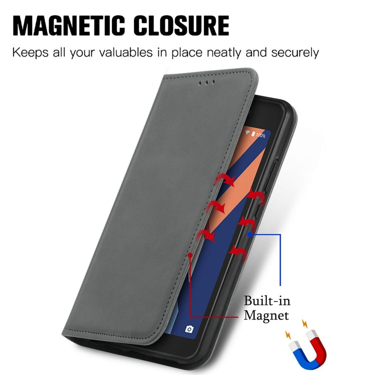 For Wiko Y52 Retro Skin Feel Magnetic Horizontal Flip Leather Phone Case