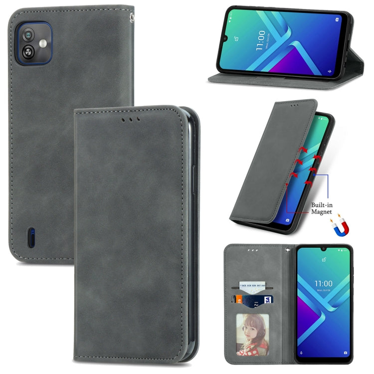 For Wiko Y82 Retro Skin Feel Magnetic Horizontal Flip Leather Phone Case