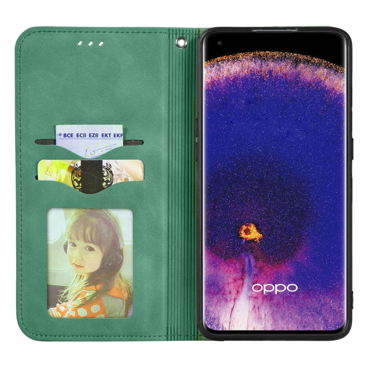 For OPPO Find X5 Pro Retro Skin Feel Magnetic Horizontal Flip Leather Phone Case