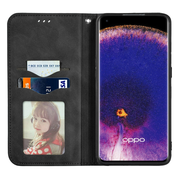 For OPPO Find X5 Retro Skin Feel Magnetic Horizontal Flip Leather Phone Case