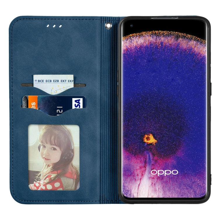 For OPPO Find X5 Retro Skin Feel Magnetic Horizontal Flip Leather Phone Case