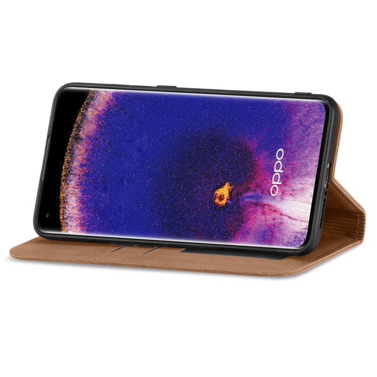 For OPPO Find X5 Retro Skin Feel Magnetic Horizontal Flip Leather Phone Case