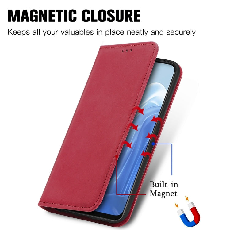 For OPPO Reno7 5G Retro Skin Feel Magnetic Horizontal Flip Leather Phone Case