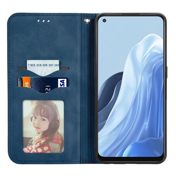 For OPPO Reno7 5G Retro Skin Feel Magnetic Horizontal Flip Leather Phone Case