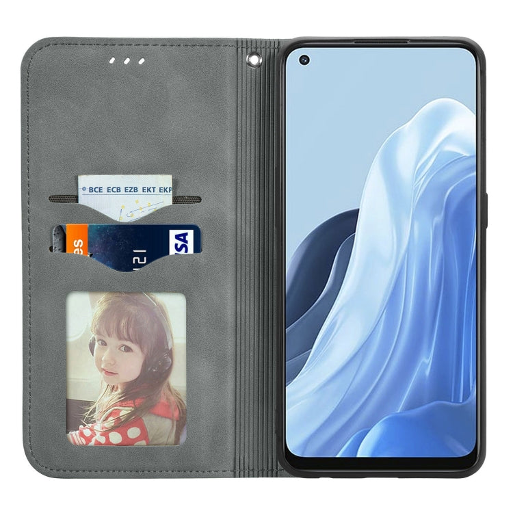 For OPPO Reno7 5G Retro Skin Feel Magnetic Horizontal Flip Leather Phone Case