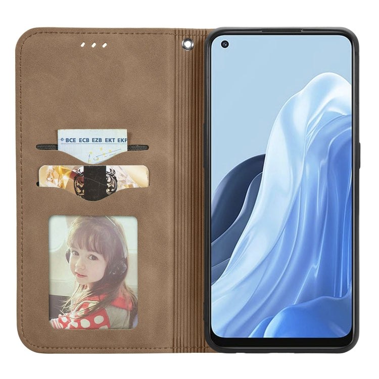 For OPPO Reno7 5G Retro Skin Feel Magnetic Horizontal Flip Leather Phone Case