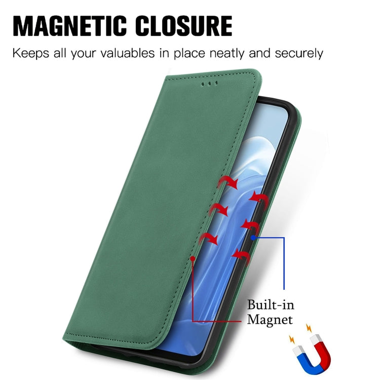 For OPPO Reno7 5G Retro Skin Feel Magnetic Horizontal Flip Leather Phone Case