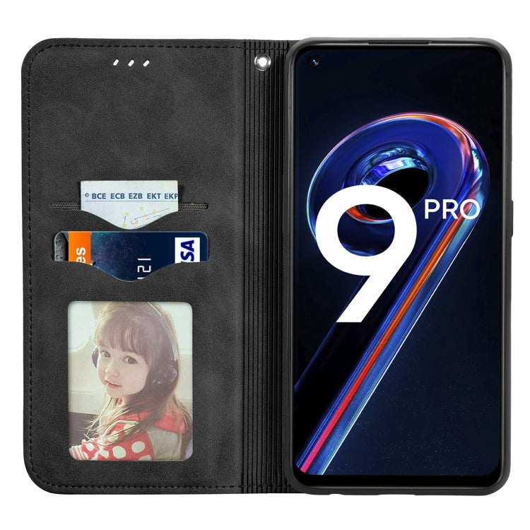 For OPPO Realme 9 Pro Retro Skin Feel Magnetic Horizontal Flip Leather Phone Case